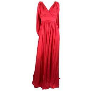 38 NWT Elie Saab Cape Shoulder Dress Draped Calypso Coral Grecian